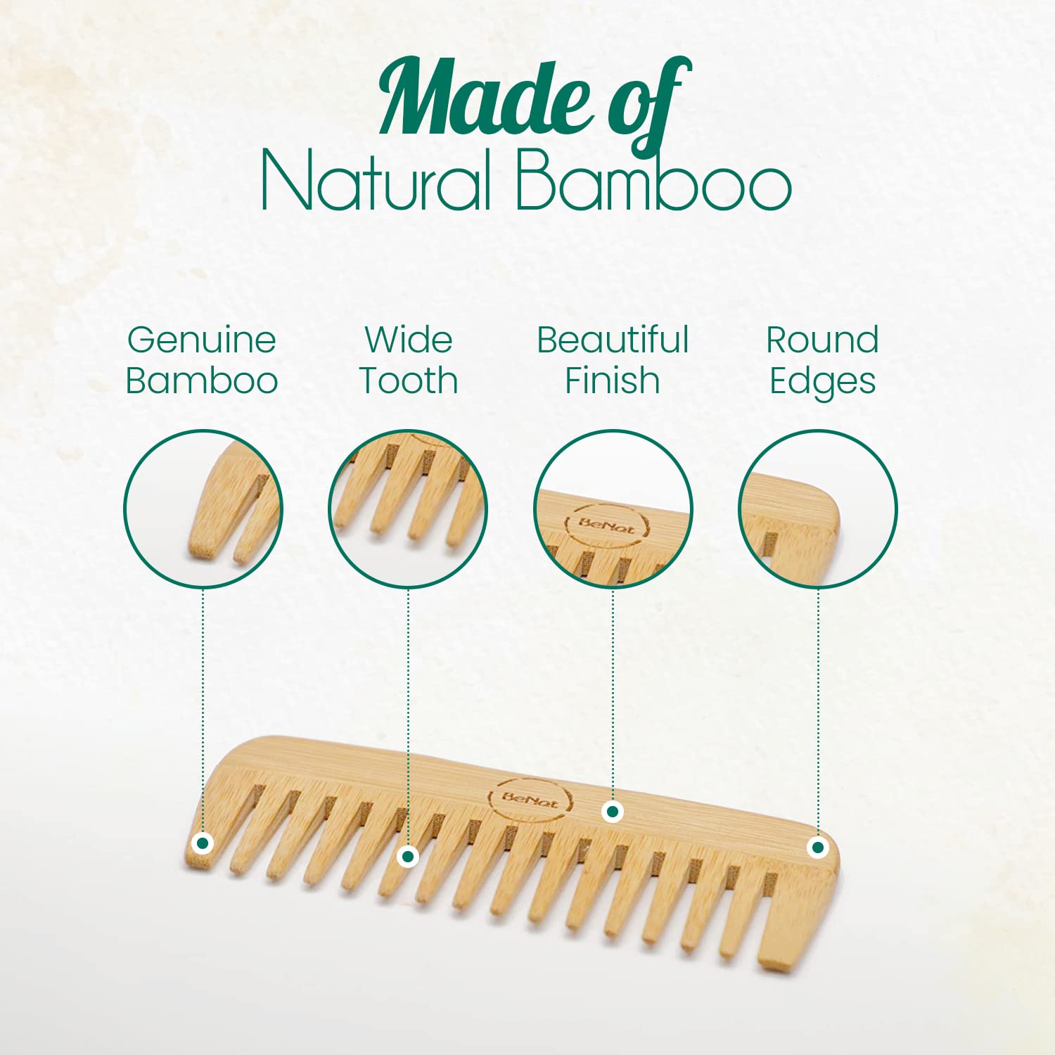 All - Natural Bamboo Hair Comb - Hair Taxi Online Barber and Beauty Supply Store
