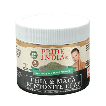Chia & Maca Healing Bentonite Clay Natural Face Mask Powder, 1 Pound (454gm) Jar - Hair Taxi Online Barber and Beauty Supply Store