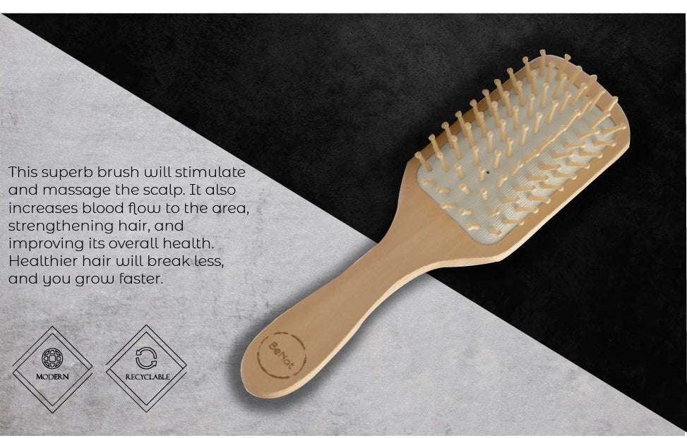 Natural Wooden Detangling Hair Brush - Hair Taxi Online Barber and Beauty Supply Store