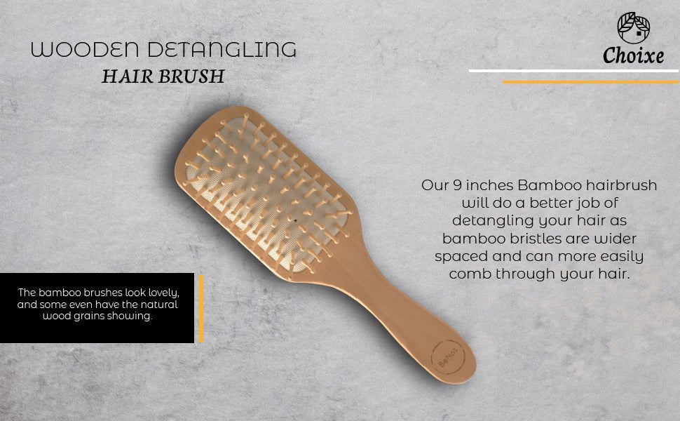 Natural Wooden Detangling Hair Brush - Hair Taxi Online Barber and Beauty Supply Store
