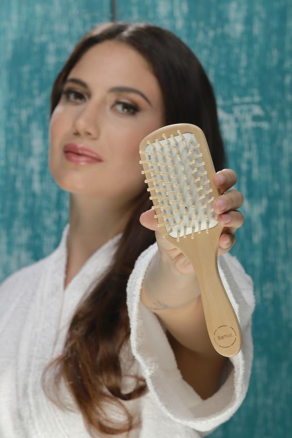 Natural Wooden Detangling Hair Brush - Hair Taxi Online Barber and Beauty Supply Store