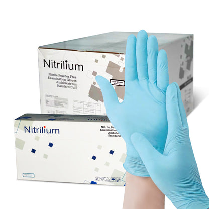 Nitrile Gloves - 1 Box (100% Pure Non Blend Nitrile Patient Examination Gloves/ FDA 510(K), 4Mil - Nitrilium) - Hair Taxi Online Barber and Beauty Supply Store