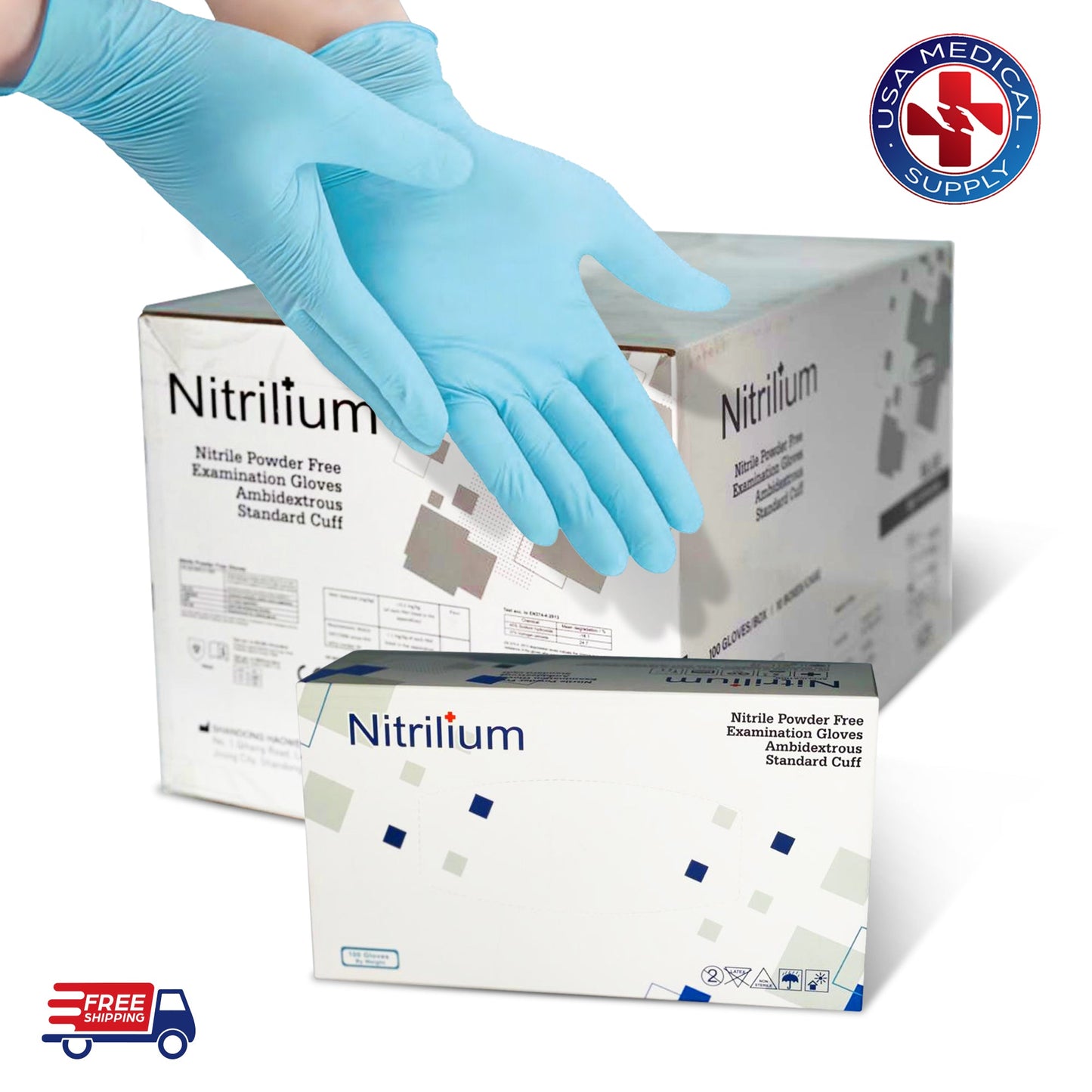 Nitrile Gloves - 1 Box (100% Pure Non Blend Nitrile Patient Examination Gloves/ FDA 510(K), 4Mil - Nitrilium) - Hair Taxi Online Barber and Beauty Supply Store
